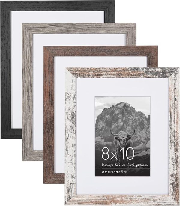 Americanflat Rustic 8x10 Picture Frame Set of 4