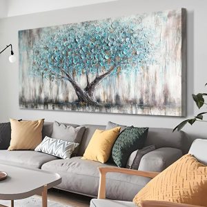 Arjun Tree Wall Art Canvas for Living Room Blue Tree of Life