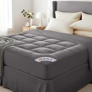 OLANLY King Mattress Topper – Viscose Made from Bamboo Cooling Pillow Top, Plush Bed Topper with Breathable Quilted Design