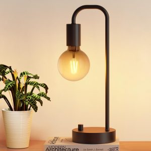 ONEWISH Industrial Table Lamp for Bedroom