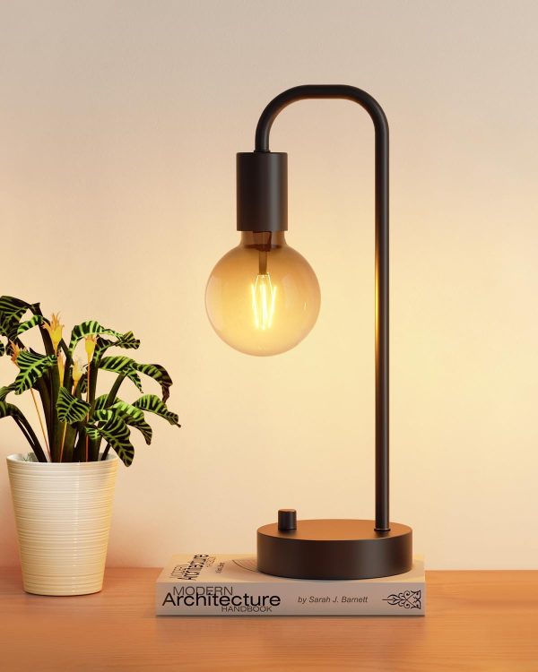 ONEWISH Industrial Table Lamp for Bedroom
