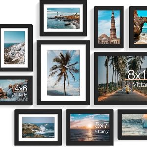 Vittanly 10 Pack Picture Frames Collage Wall Decor, Gallery Wall Frame Set