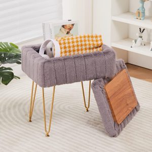 Wimarsbon Faux Mink Fur Storage Ottoman